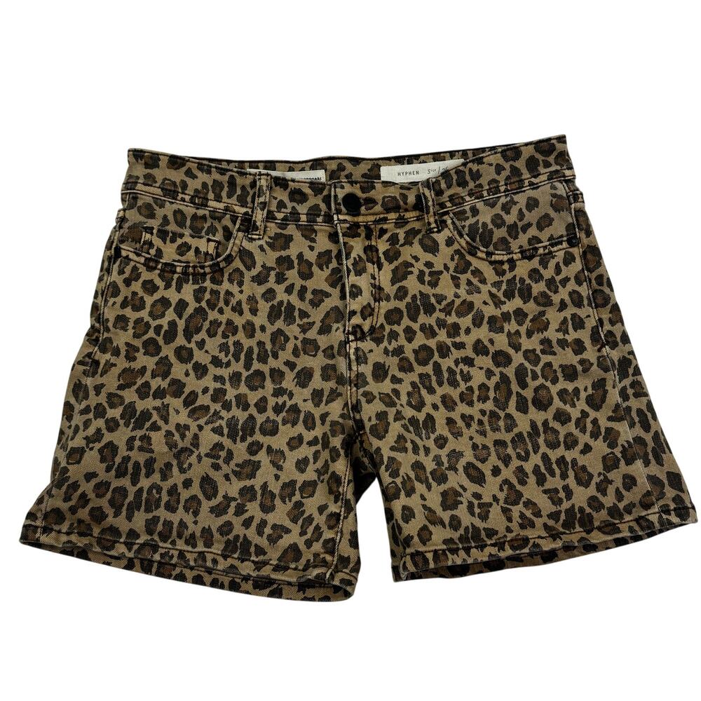 Pilcro and The Letterpress Animal/Cheetah/Leopard Print Denim Shorts Women's 26